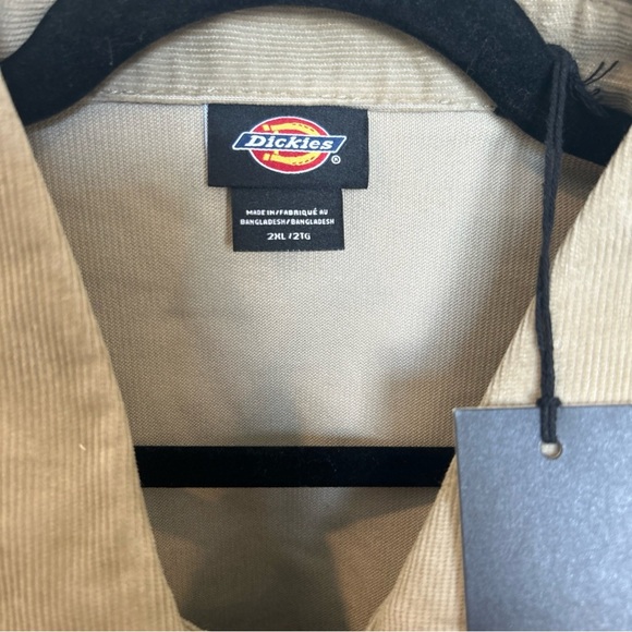 Dickies Relaxed Fit Corduroy Shirt, Tan, 2XL - Picture 5 of 8